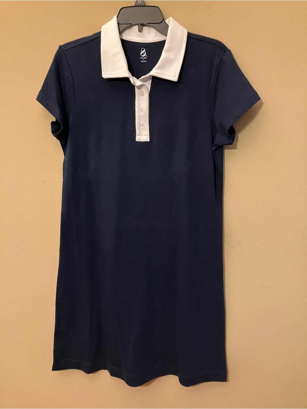 Lou & Grey Navy Polo Dress with White Collar